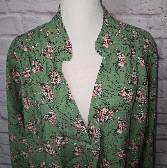 Lane Bryant Smock Shoulder And Cuff Popover Blouse  Size 26/28 - Picture 6 of 13